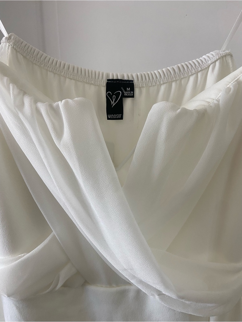 Windsor Off-Shoulder White Midi Dress with Sheer Bishop Sleeves - Picture 7 of 8
